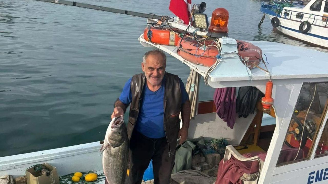 Akçakoca'da 10 kilo 400 gramlık levrek ağına takıldı