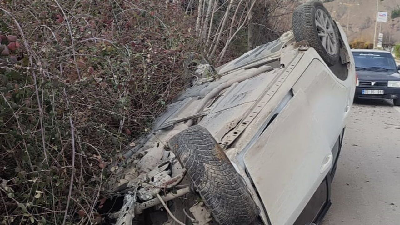 Amasya'da Otomobil Takla Attı: 1 Yaralı