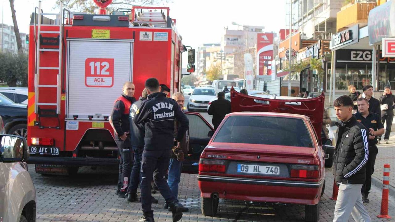 Aydın Efeler'de Otomobilden Dumanlar: İtfaiye Hızla Müdahale Etti