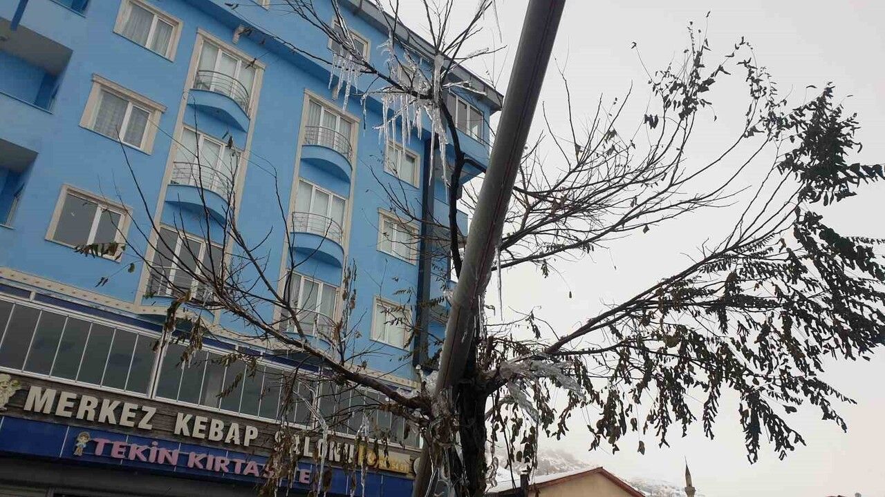 Başkale’de Dondurucu Soğuk: Çatılarda Uzun Buz Sarkıtları