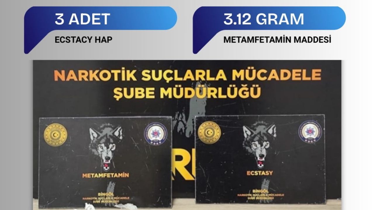 Bingöl'de Uyuşturucu Operasyonu: Ecstasy ve Metamfetamin Ele Geçirildi, 1 Tutuklu