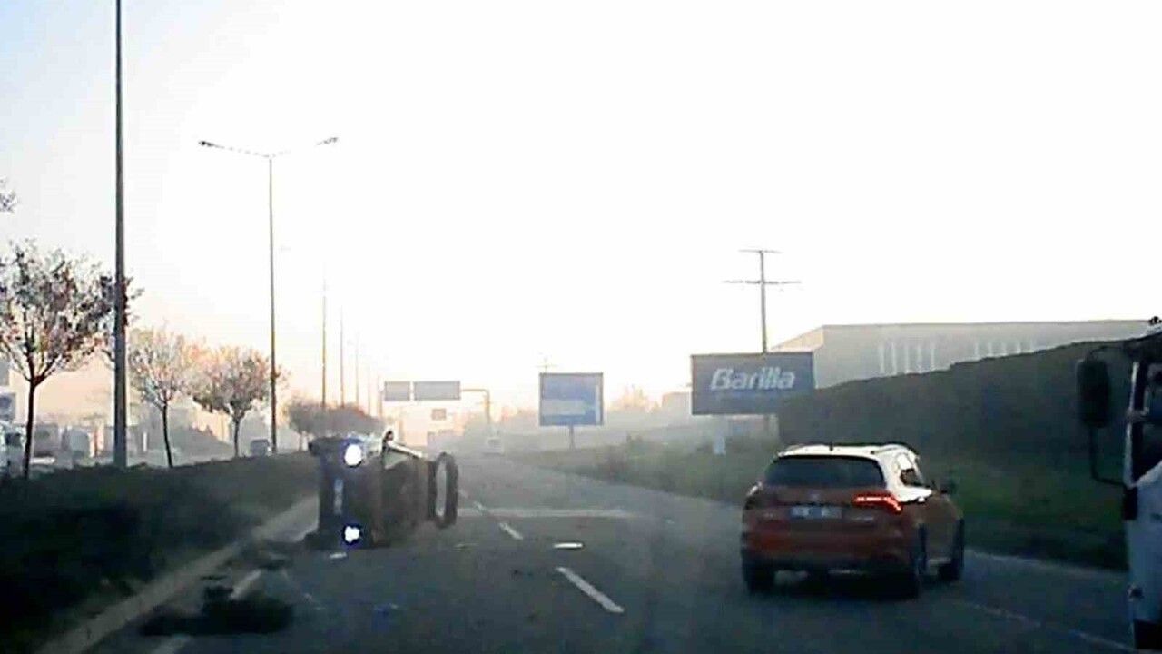 Bolu D-100'de makas kazası: Araç içi görüntü ortaya çıktı