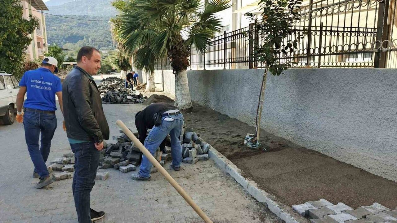 Bozdoğan Belediyesi, İsmet Sezgin Lisesi’nde Çevre ve Kaldırım Çalışmasını Tamamladı