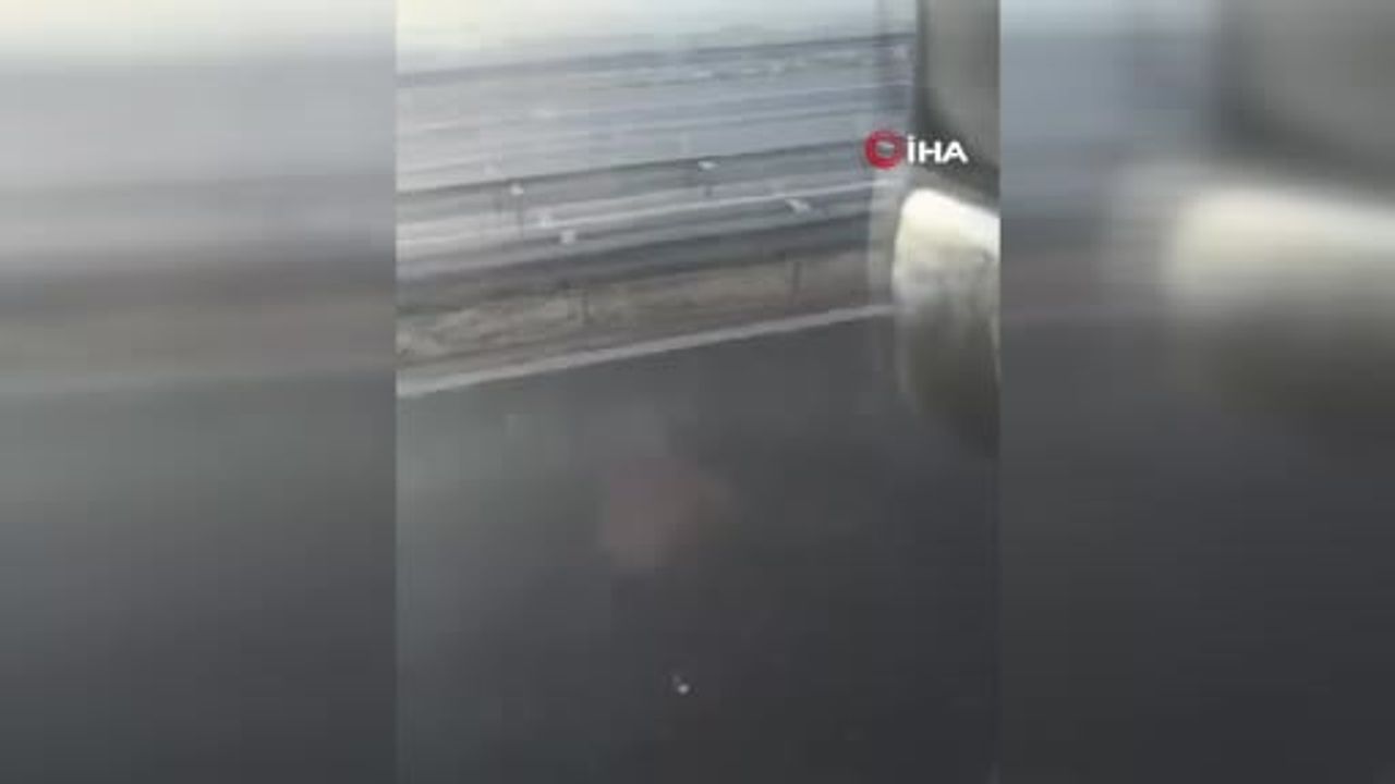 Büyükçekmece'de emniyet şeridi kavgası: Sürücü aracını yumrukladı