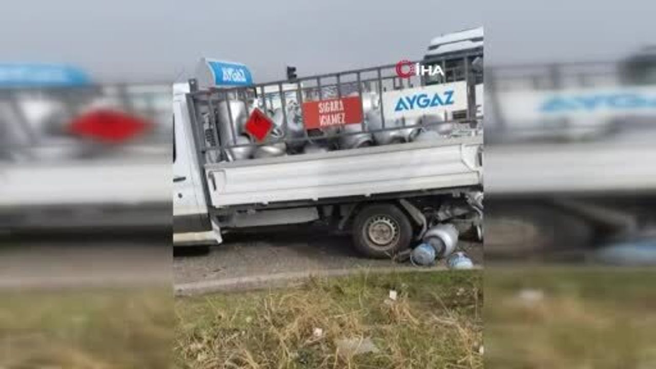 Diyarbakır'da Kamyonete Çarpma: Yola Saçılan Tüpler Patlamadı, 1 Yaralı
