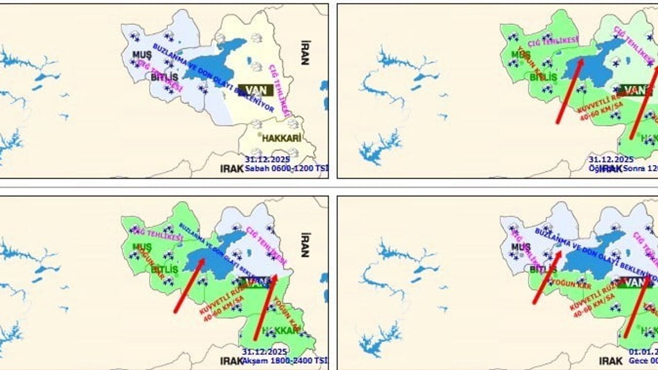 Doğu Anadolu'da Yoğun Kar, Fırtına ve Çığ Uyarısı