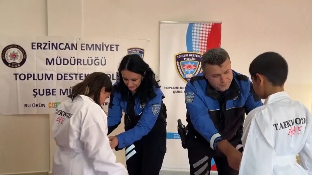 Erzincan Emniyeti'nden 20 Öğrenciye Tekvando Kıyafeti Sürprizi