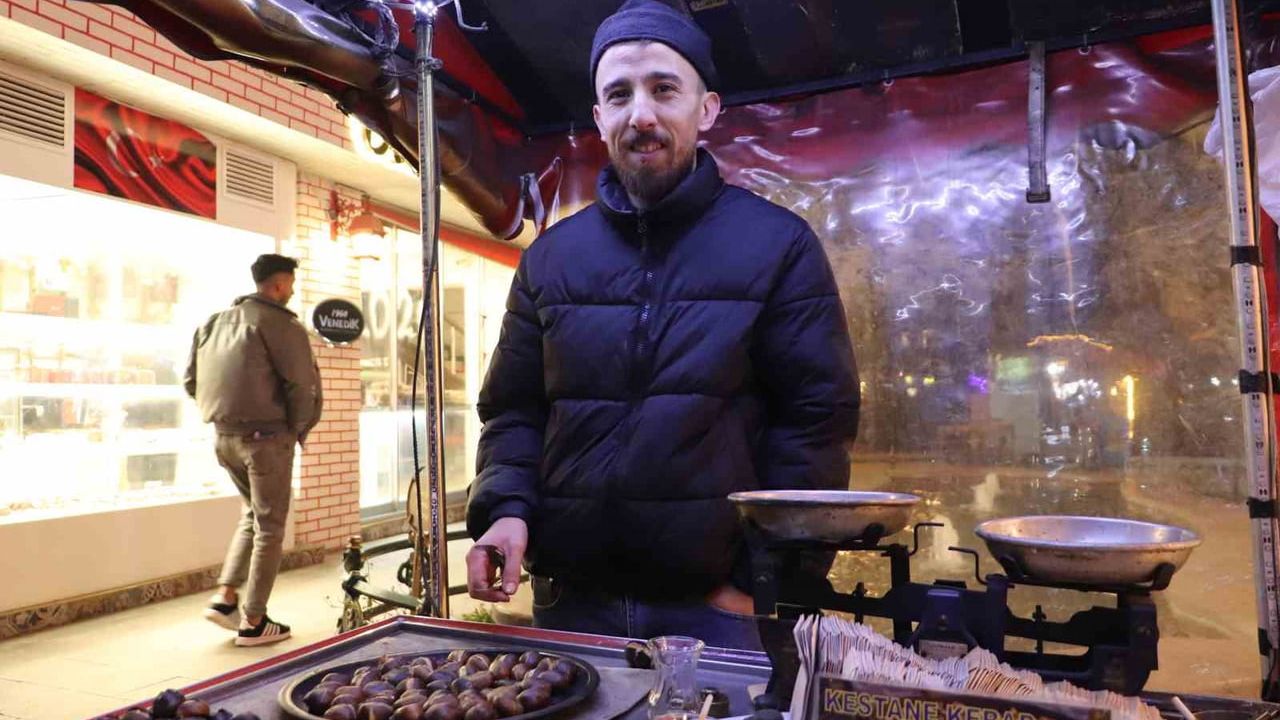 Eskişehir'de Eksi 7 Derecede Kestane Mesaisi