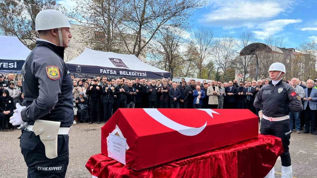 Fatsa'da Polis Memuru Tuncay Ebrinç Kalp Krizi Sonrası Samsun'a Uğurlandı