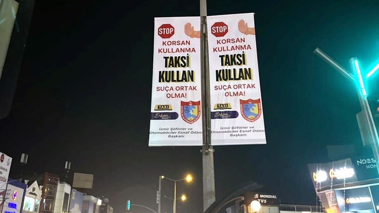 İzmir'de Taksicilerden 'Korsan Kullanma, Taksi Kullan' Kampanyası