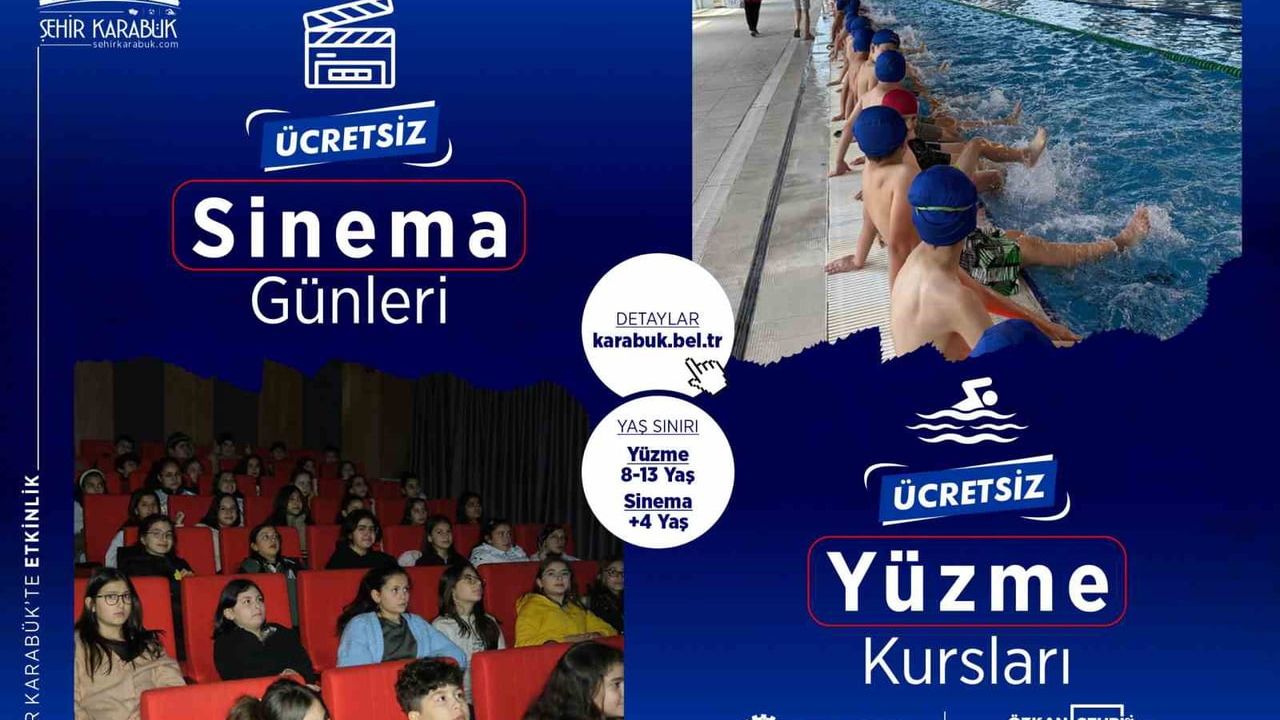 Karabük'te Ücretsiz Yüzme ve Sinema Etkinlikleri