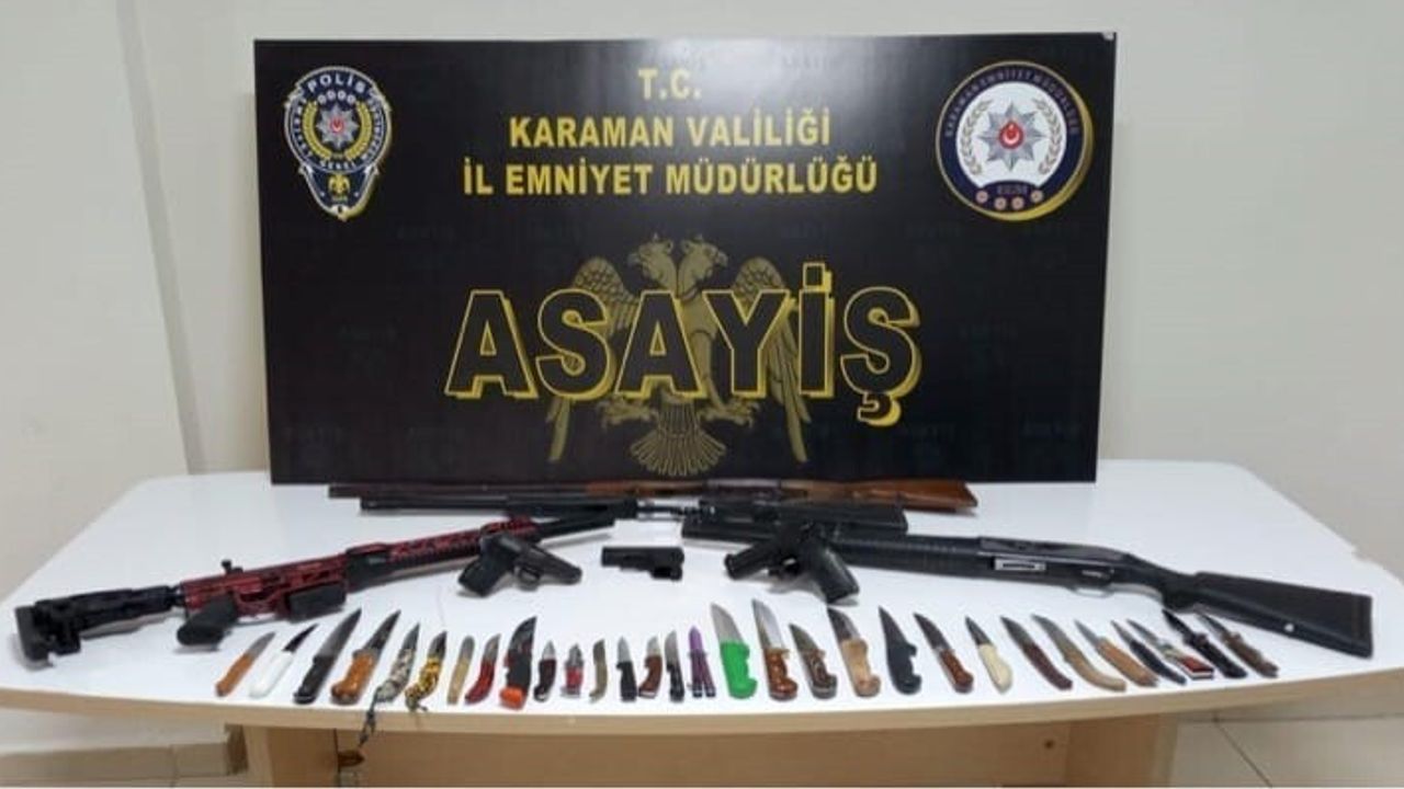 Karaman'da 10 Kişi Tutuklandı — Uyuşturucu ve Ruhsatsız Silahlar Ele Geçirildi