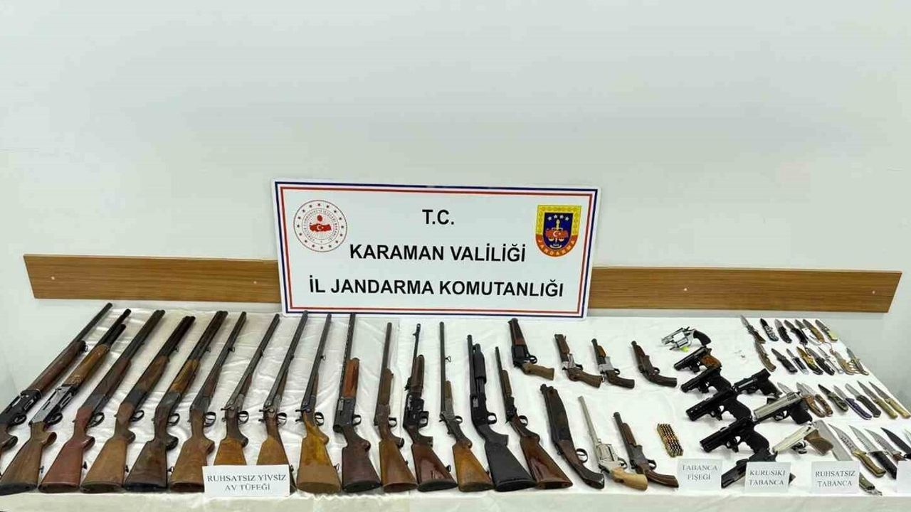 Karaman'da Jandarma Operasyonu: Ermenek'de Ruhsatsız Silahlar ve 1 Gözaltı
