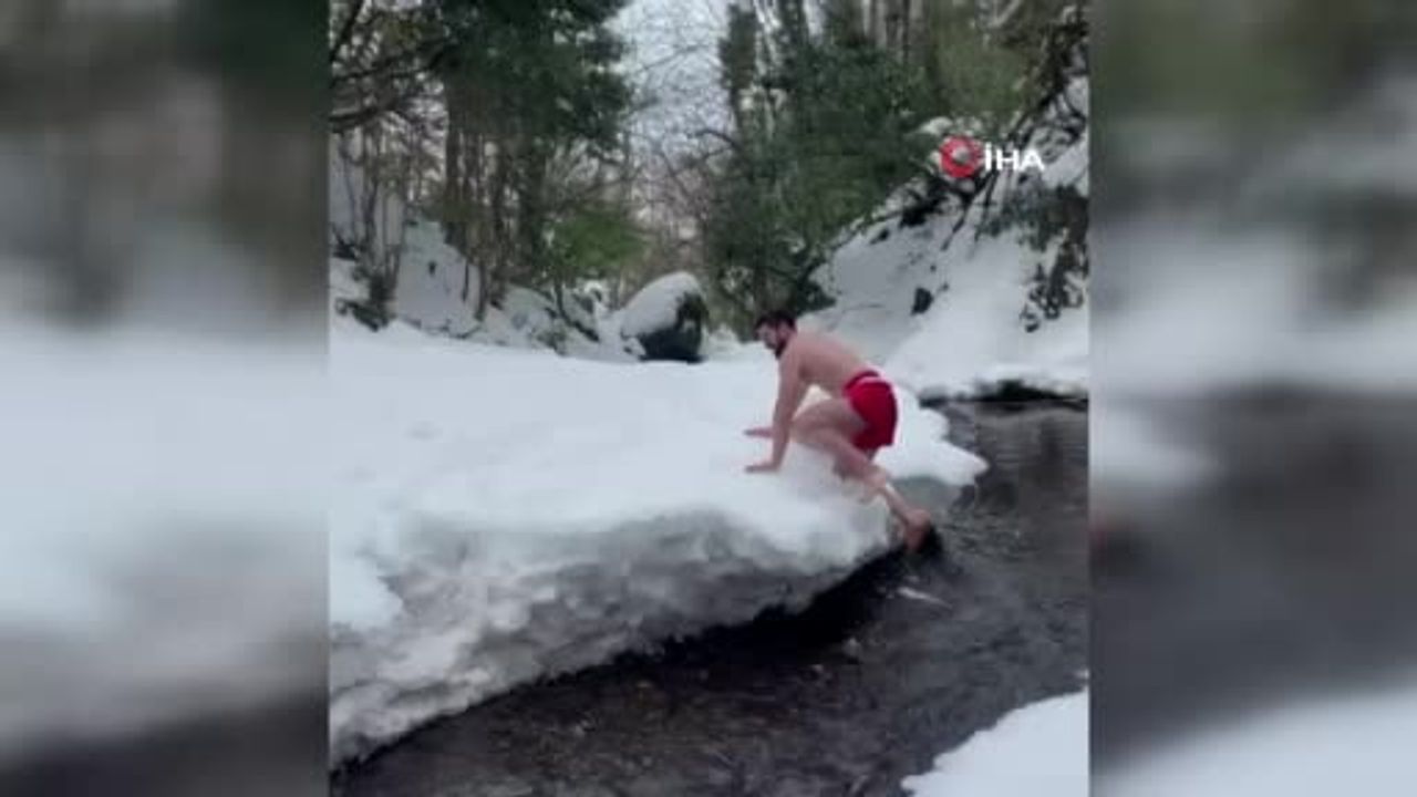 Karda Şortla Antrenman: Muhammed Bişgin Aydınpınar Şelalesi'nde