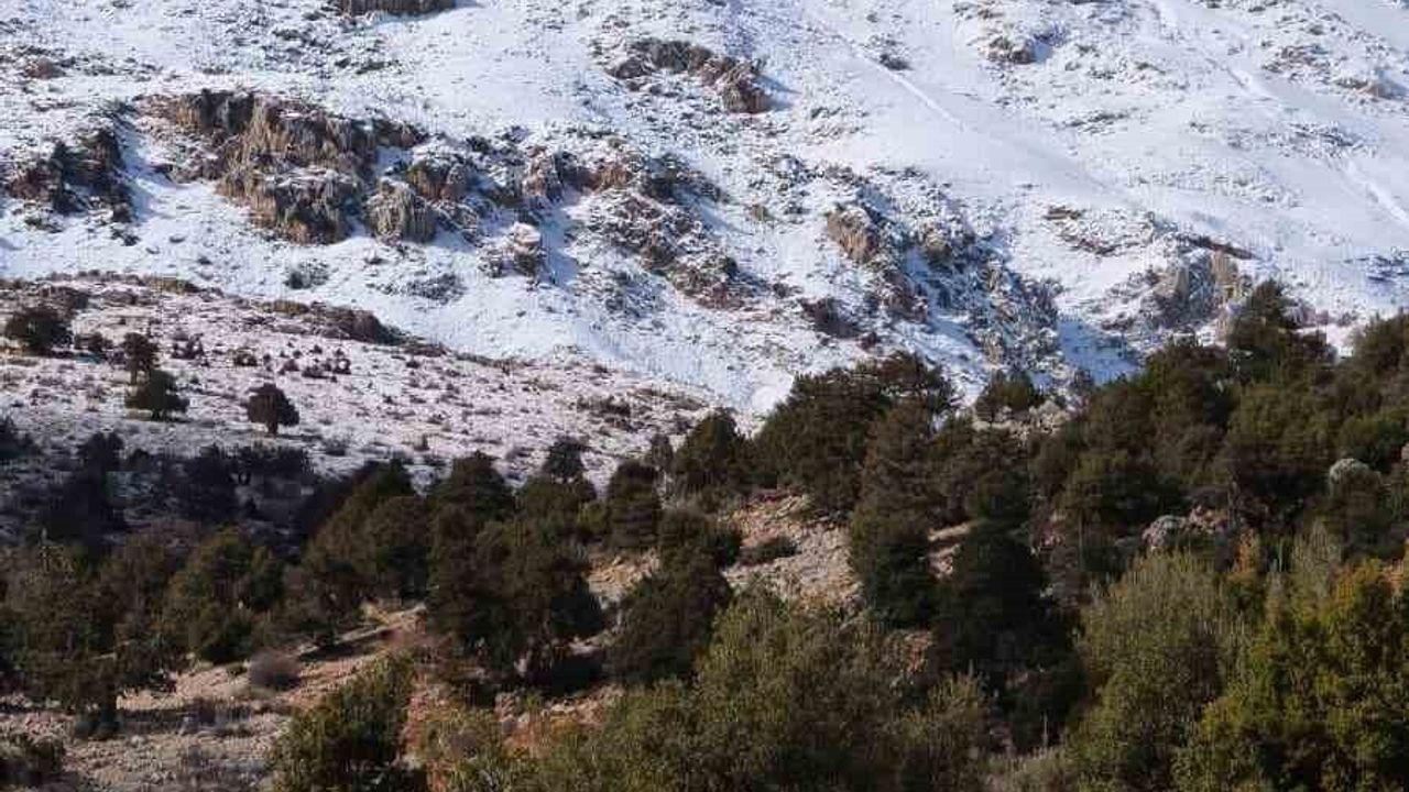 Kaş'ta Kar Yağışı: Gömbe Akdağ Beyaza Büründü