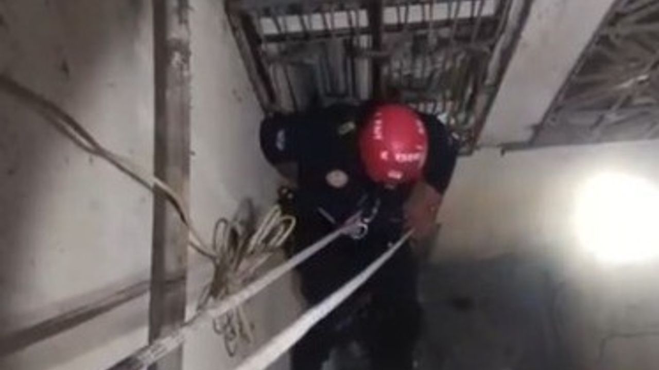 Kayseri'de İtfaiye 'Tofu' Adlı Kediyi Havalandırma Boşluğundan Kurtardı