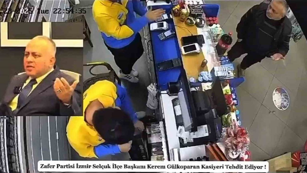 Kerem Gülkoparan'ın kasiyere tehdit görüntüleri sosyal medyada tepki çekti