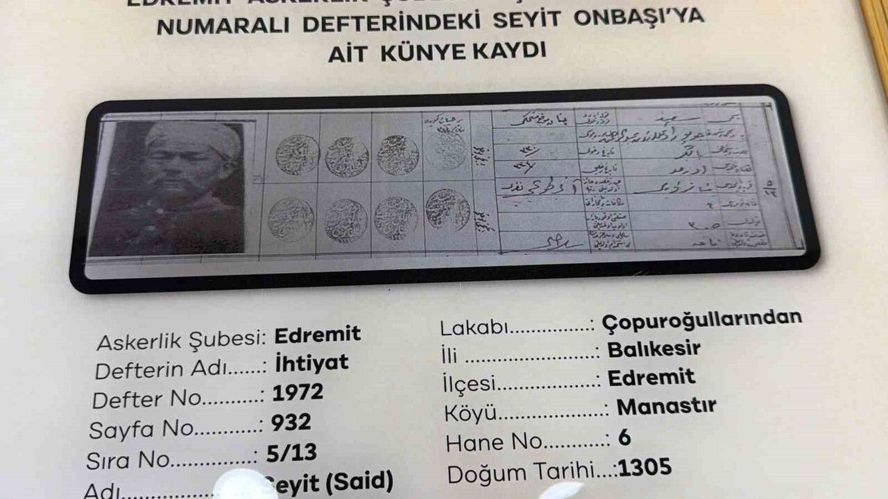 Koca Seyit’in Künye Defteri ve Gençlik Fotoğrafı İlk Kez Ortaya Çıktı