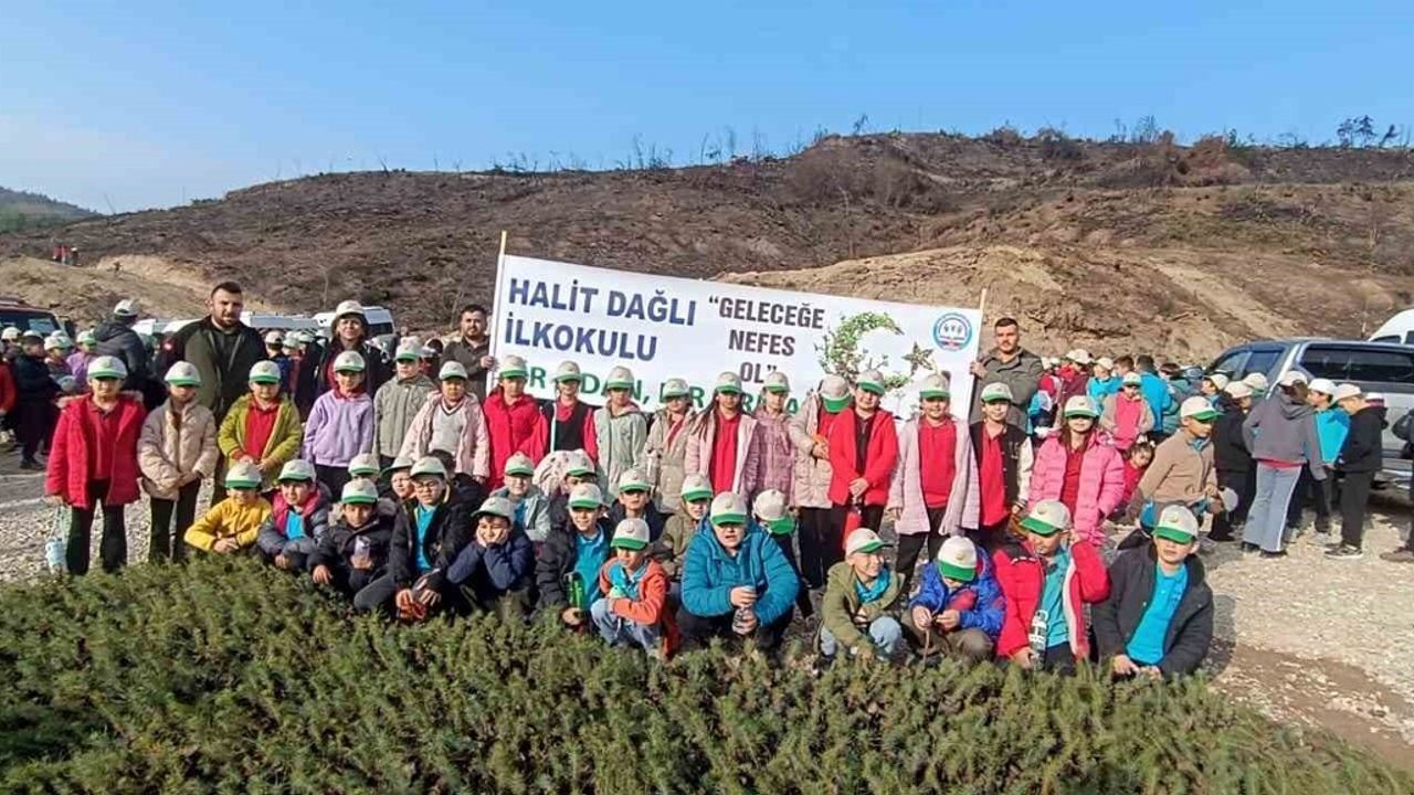 Kozan'da Öğrenciler Yanan Ormanı 2 bin 500 Fidanla Yeniden Yeşertti