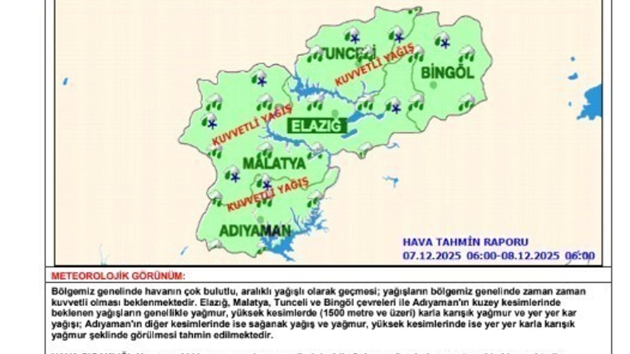 Meteoroloji 13. Bölge'den Kuzey Kesimlere Kuvvetli Yağış Uyarısı