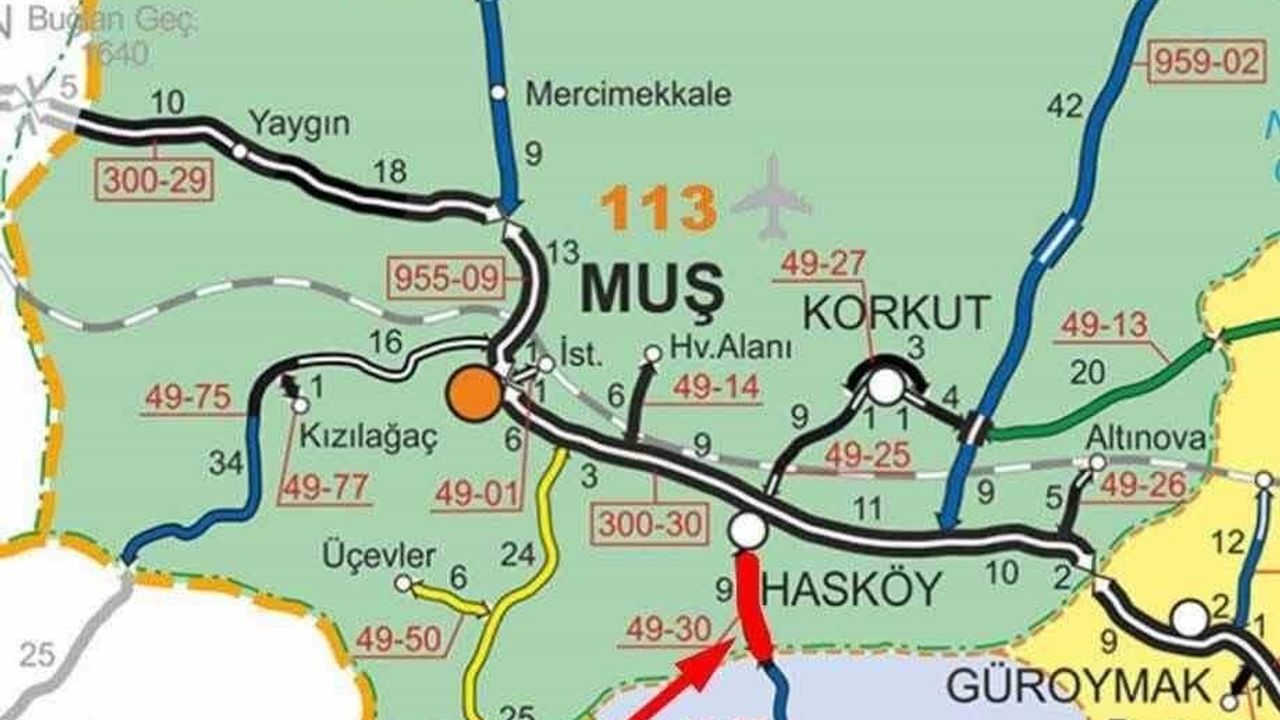 Muş’ta Yoğun Kar: Hasköy-Mutki Yolu 0-11. kilometre Kapandı