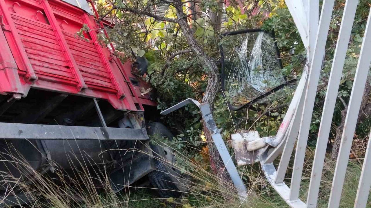 Pendik'te Kamyonet Kontrolden Çıktı — Ağaçlar Facianın Önünü Kesti