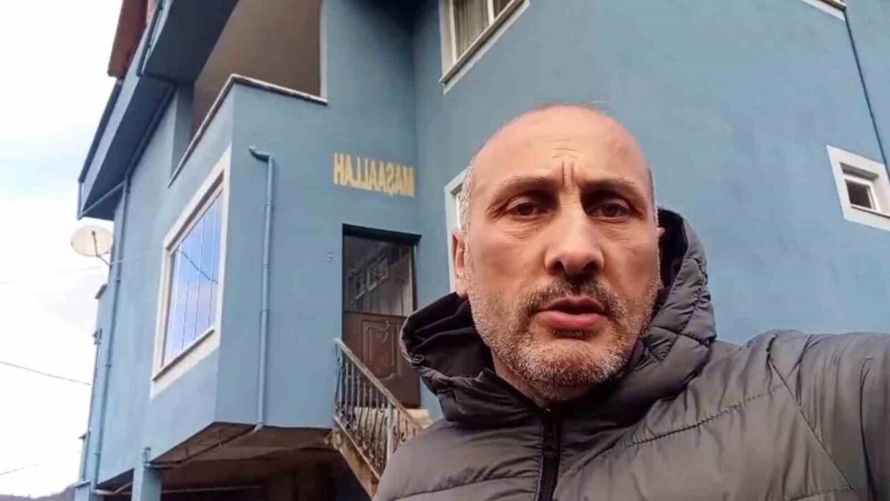 Rize'de kamyona kurulan iskeleyle pratik dış cephe boyası