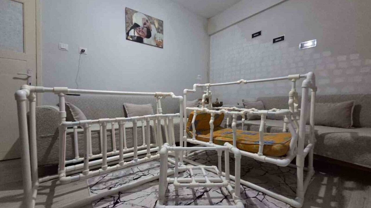 Samsunlu Tesisatçının Borudan Beşiği Viral Oldu