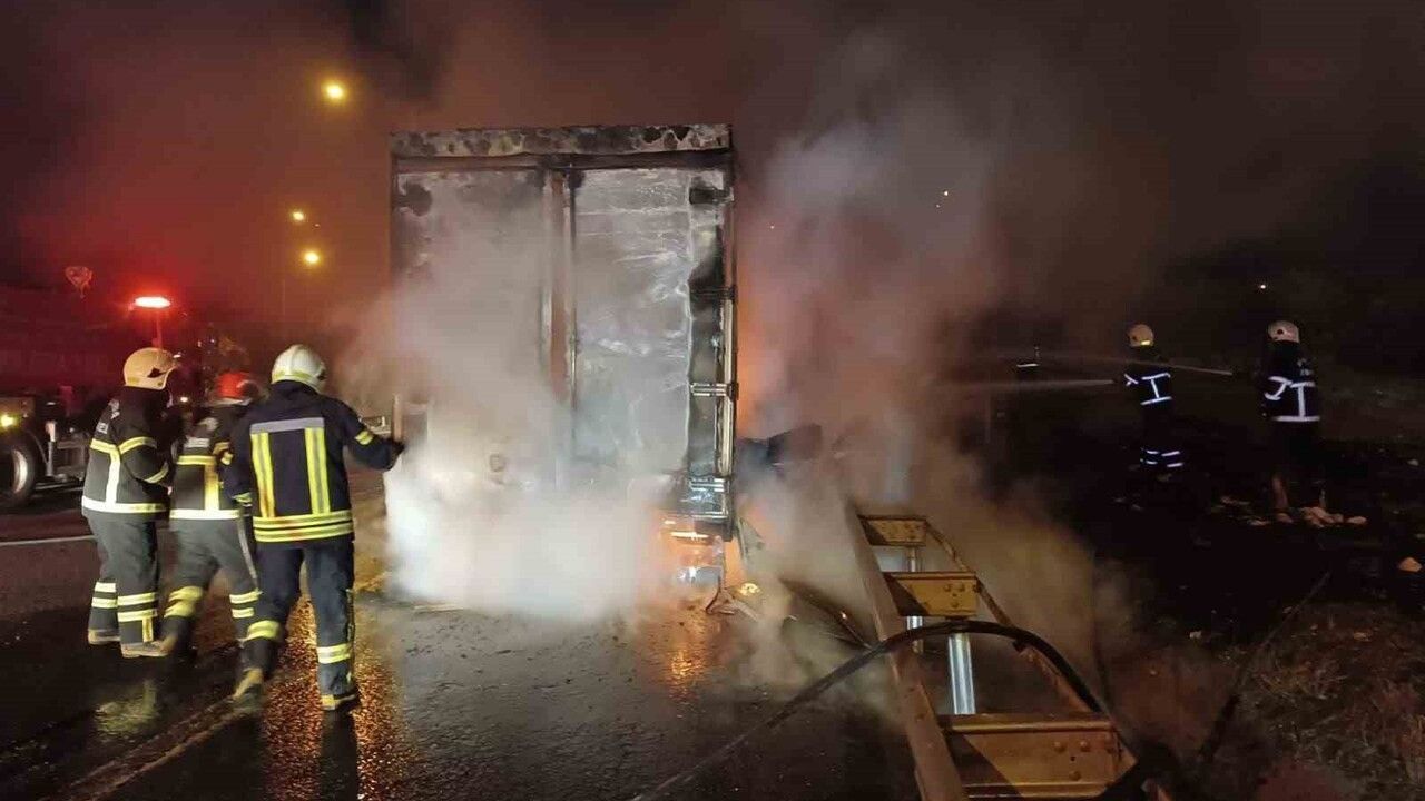 Şanlıurfa'da Beyaz Eşya Yüklü Tır Alev Alev Yandı