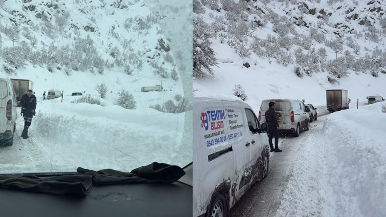 Şemdinli-Yüksekova Şepetan Geçidi'nde Mahsur Kalan Araçlar Kurtarıldı