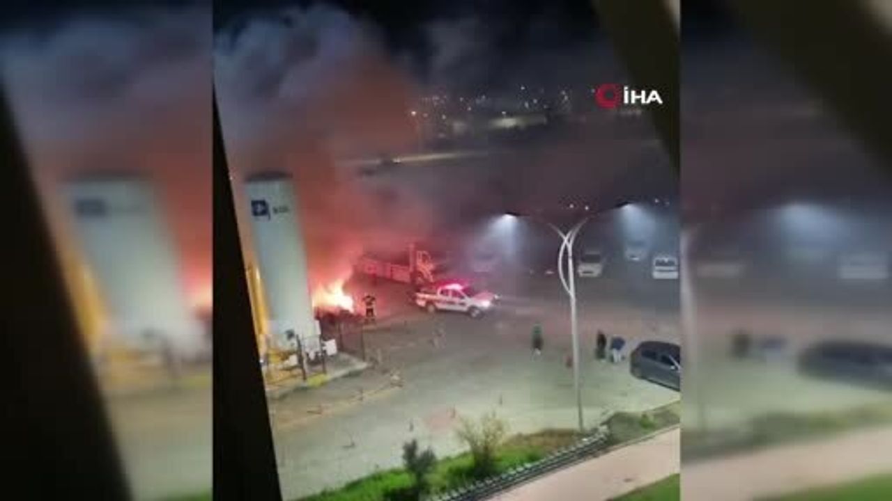 Tekirdağ'da Hastane Bahçesinde Oksijen Tüpleri Yakınına Yangın