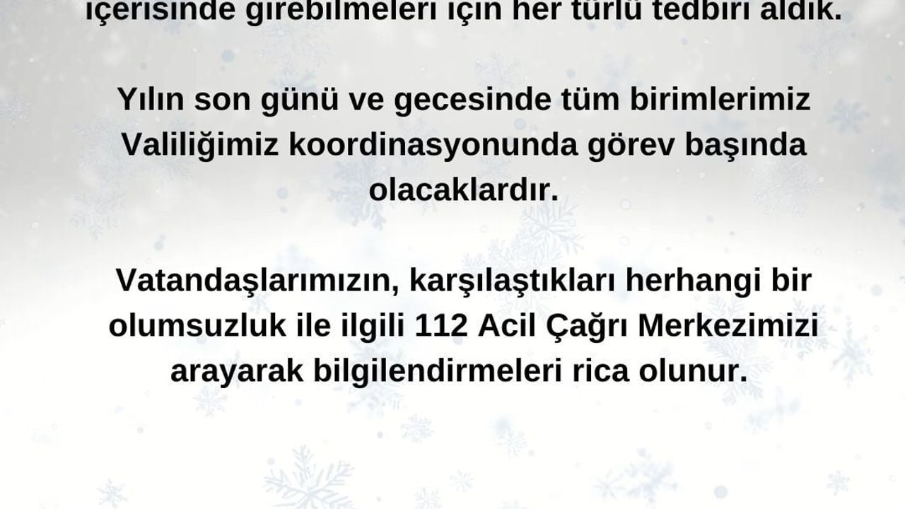 Tekirdağ'da yılbaşı tedbirleri: 2 bin 816 personel görevde