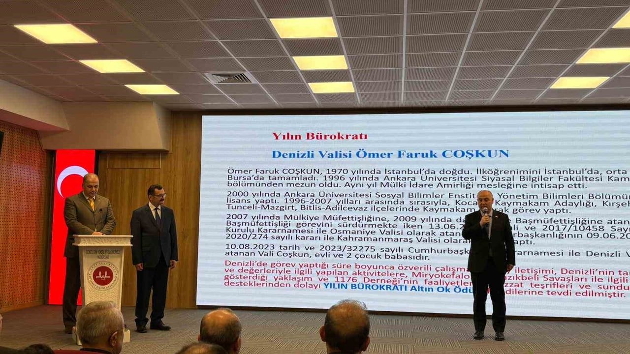2025 Altın Ok Ödülü Denizli Valisi Ömer Faruk Coşkun’a Verildi