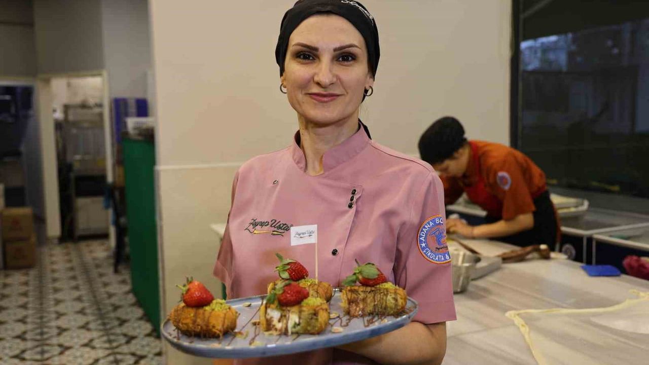 Adana'da Yeni Trend: Çikolatalı Kaymaklı Kadayıf Sarma