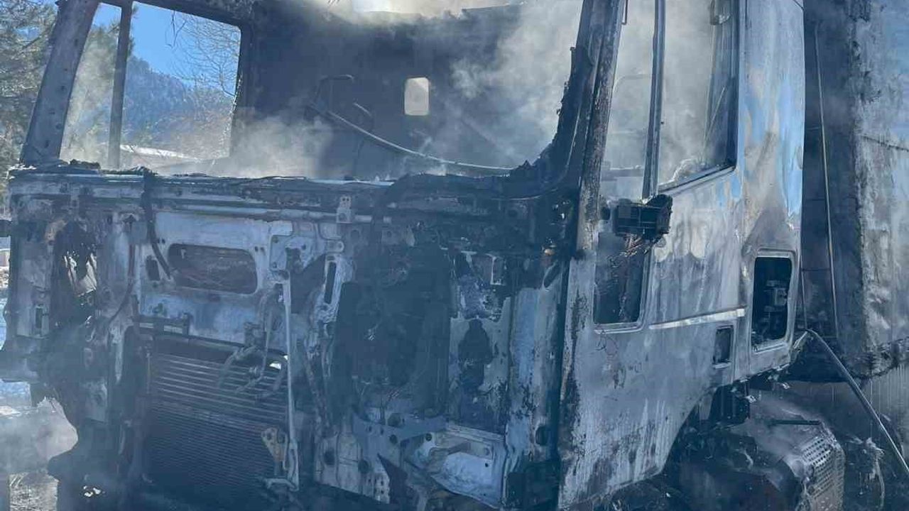 Adana-Pozantı Otoyolu'nda Narenciye Yüklü Tır Alevlere Teslim Oldu