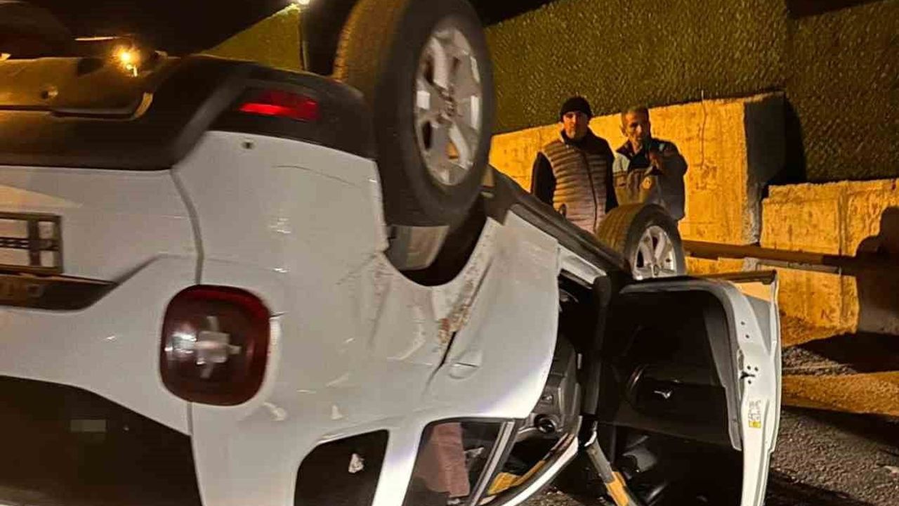 Alanya Kargıcak’ta Beton Bariyere Çarpan Otomobil Takla Attı — 1 Yaralı