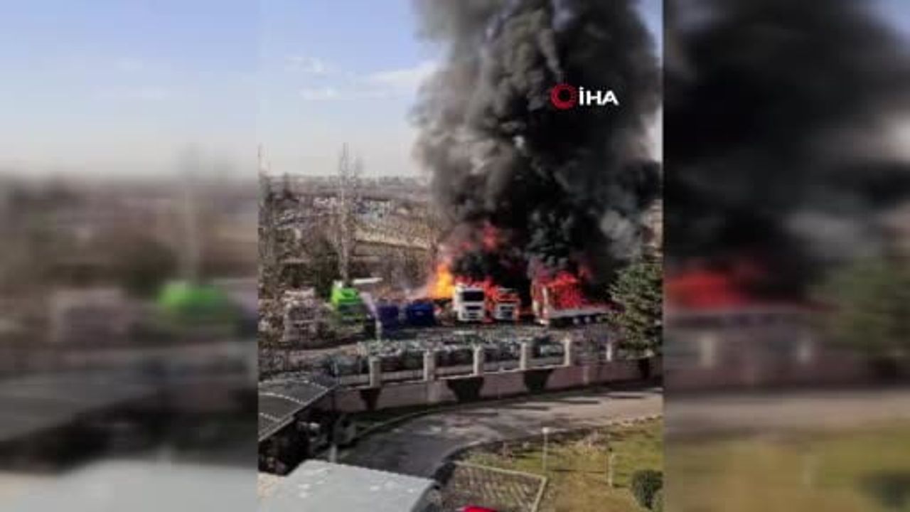 Ankara'da Yediemin Otoparkında 6 Tır Yandı: Yangın Kontrol Altına Alındı