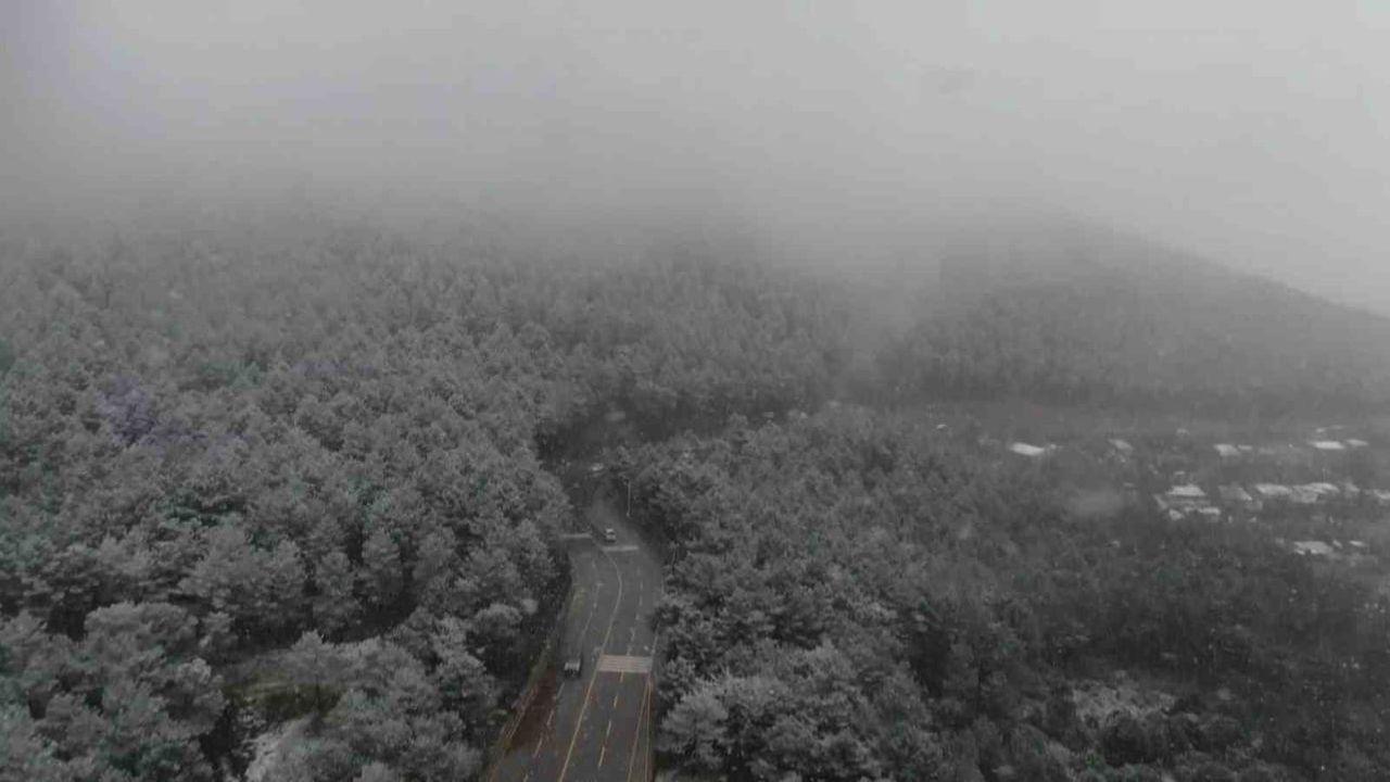 Aydos’ta Kar Havadan Görüntülendi