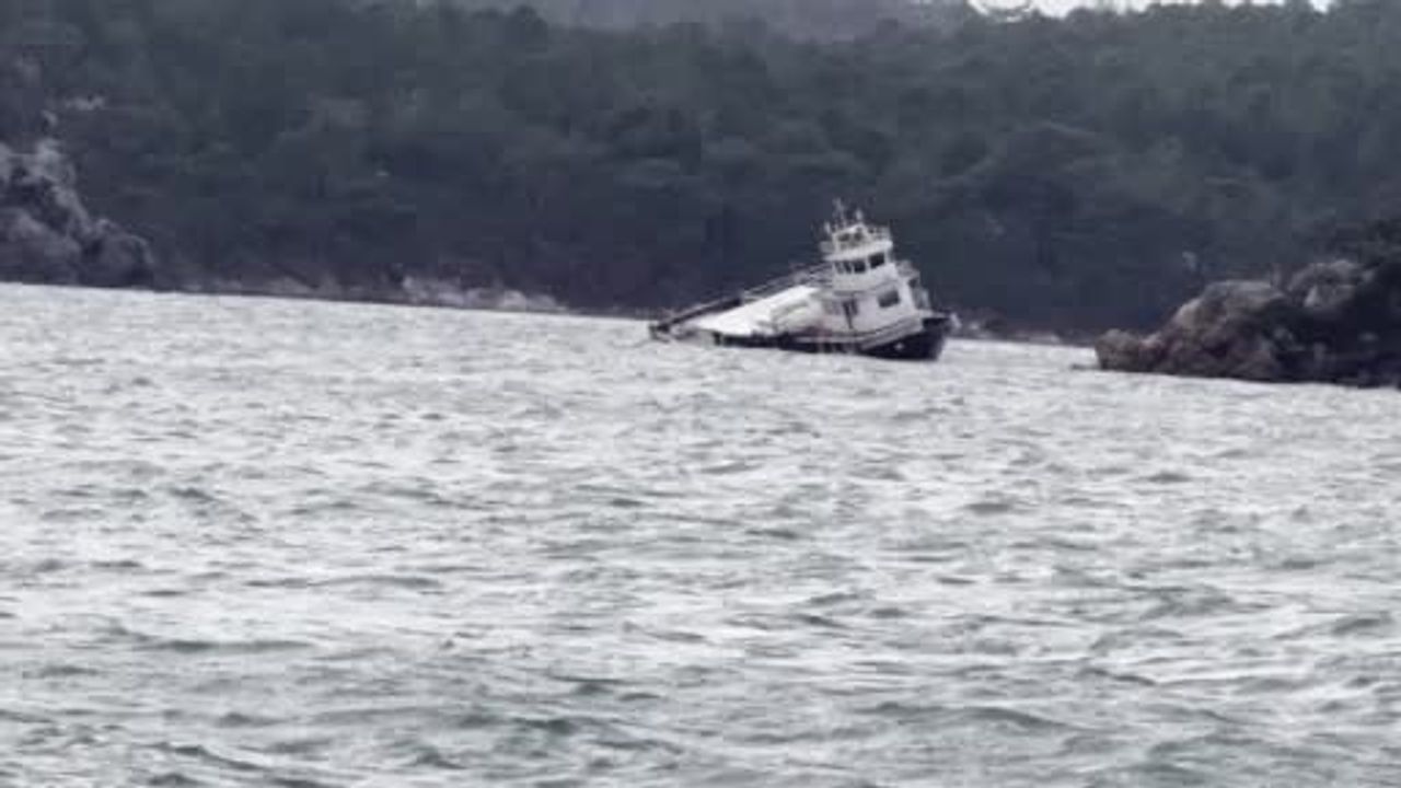 Ayvalık'ta Kuvvetli Lodos 'Alisa 1' Feribotunu Karaya Oturttu