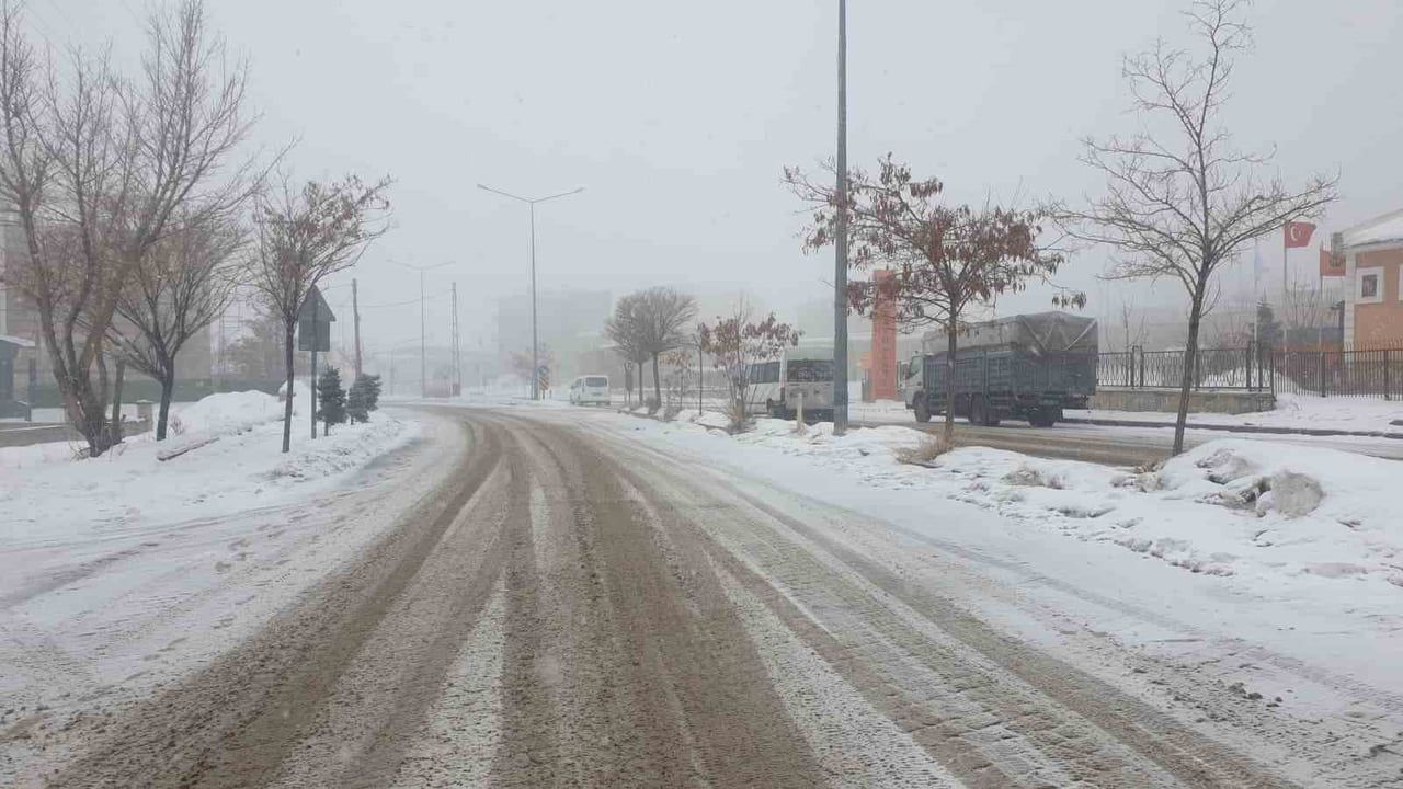 Başkale'de Kar Etkili: İlçe Beyaza Büründü