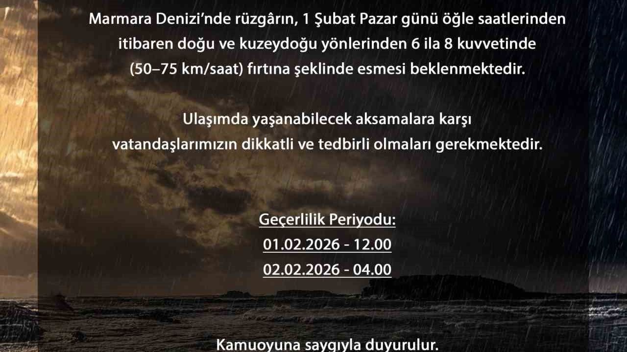 Bursa'da Saatte 75 Kilometreye Kadar Fırtına Uyarısı