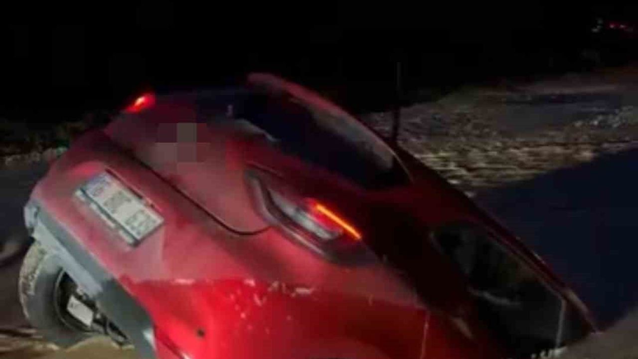 Bursa Nilüfer'de Otomobil Bataklığa Saplandı: Sürücü Son Anda Kurtuldu