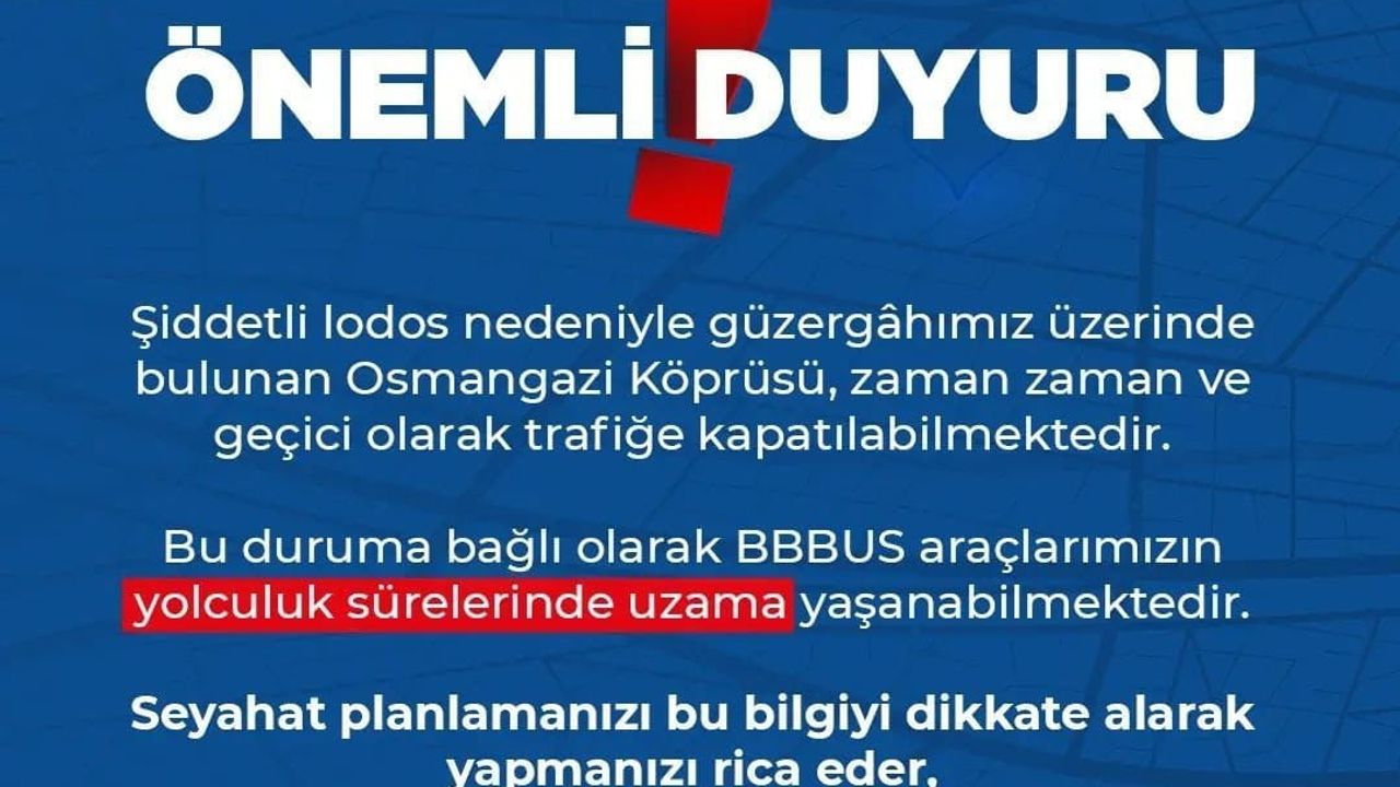Burulaş'tan Son Dakika: Sabiha Gökçen Seferlerinde Lodos Aksaması