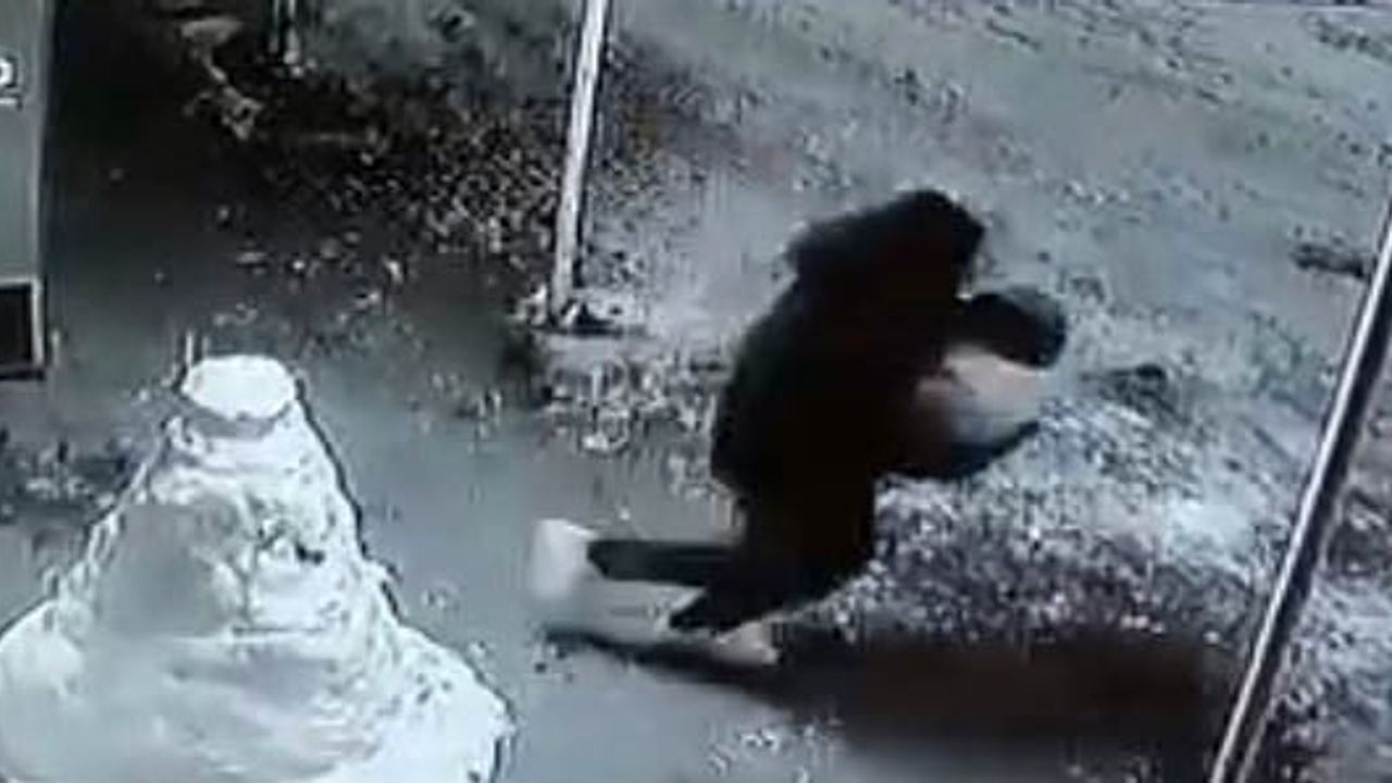 Elazığ'da Kardan Adamın Kafası Çalındı — Kamera Görüntüleri
