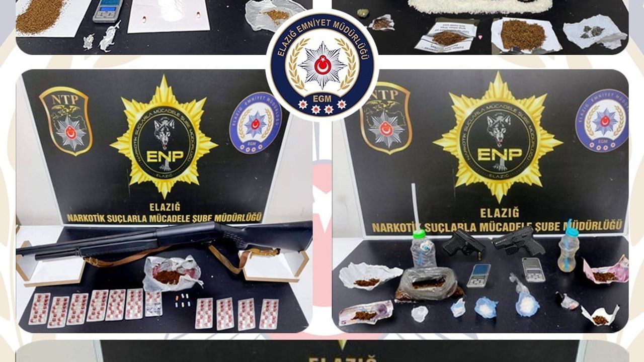 Elazığ’da Uyuşturucu ve Ruhsatsız Silah Operasyonu: 17 Tutuklama