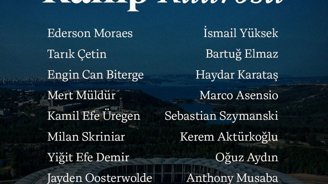 Fenerbahçe'nin Samsunspor Maçı Kamp Kadrosu Açıklandı