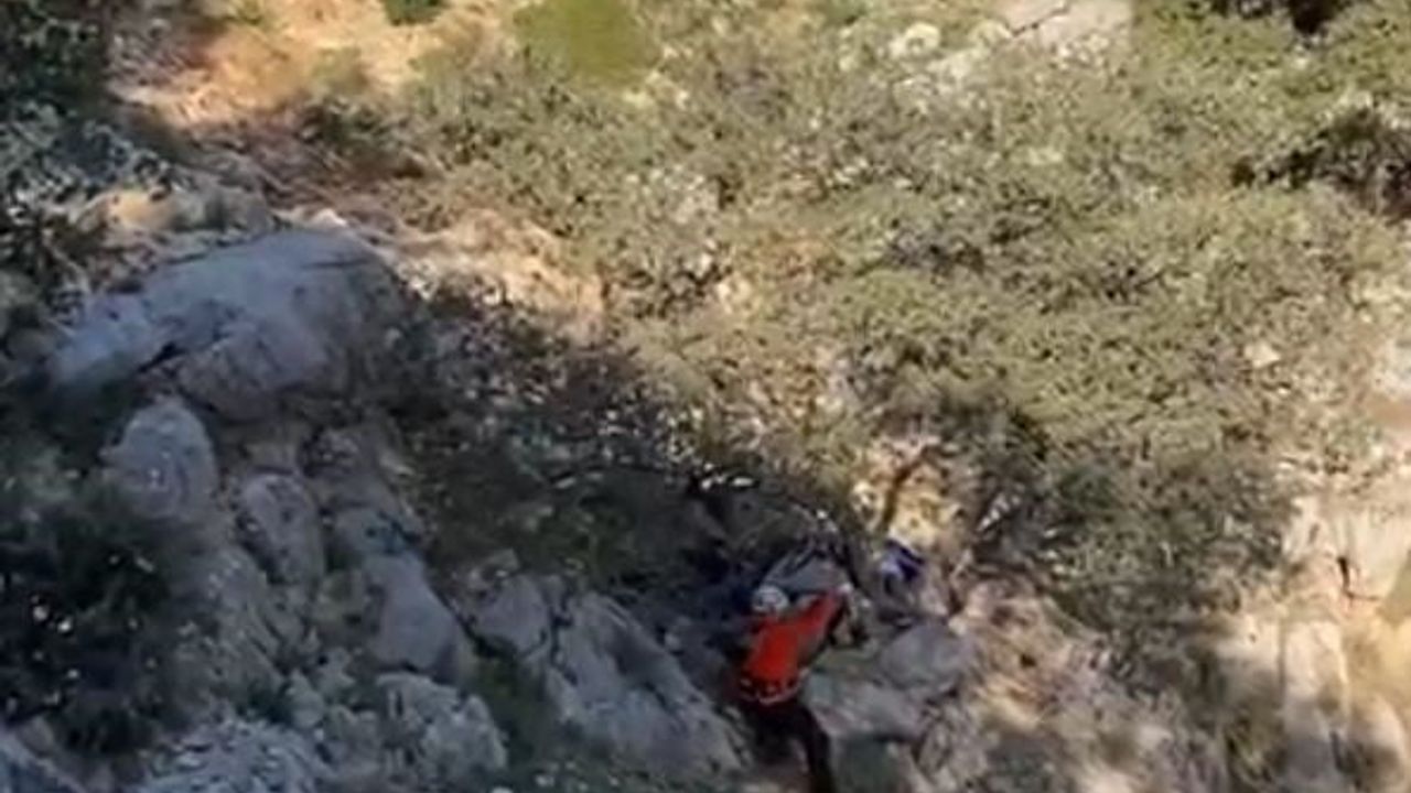 Fethiye'de Kayalıkta Mahsur Kalan Keçi Yaralı Kurtarıldı