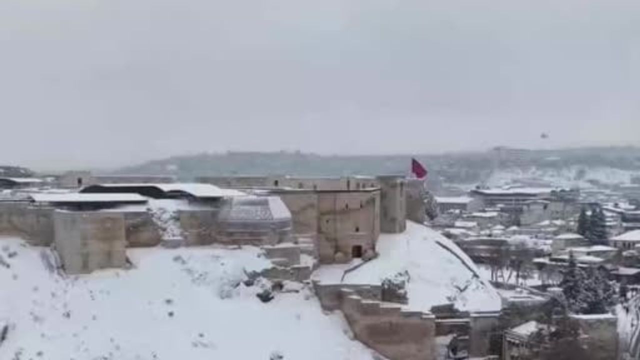 Gaziantep'te Yoğun Karın Ardından Kartpostallık Görüntüler