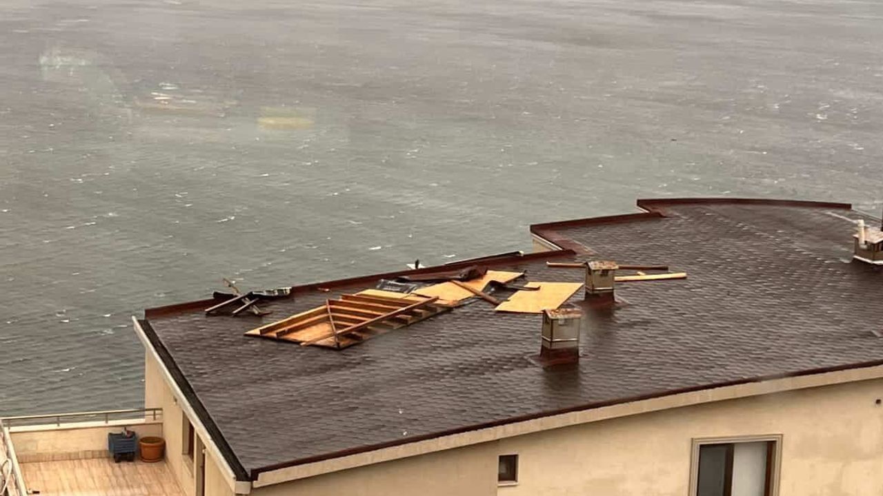 Gemlik'te Şiddetli Lodos: Çatılar Uçtu, Ağaçlar Devrildi