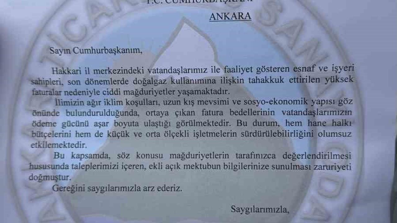 Hakkari'de Doğal Gaz Faturaları Tepki Çekti: HATSO Başkanı Servet Taş Uyardı